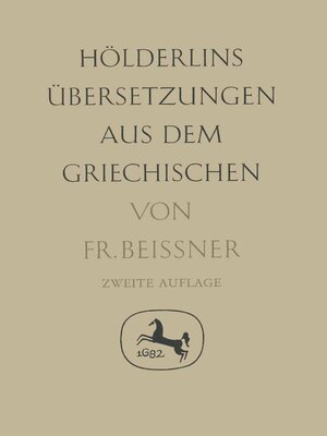 cover image of Hölderlins Übersetzungen aus dem Griechischen
